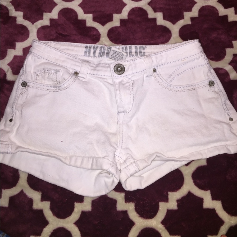 Hydraulic White Denim Shorts